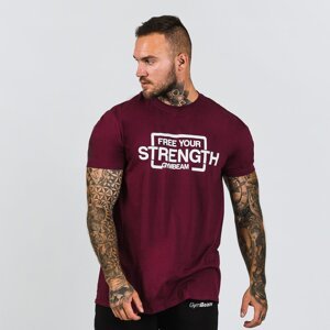 GymBeam Majica Free Your Strength Maroon White