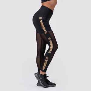 NEBBIA Ženske tajice Intense Gold Mesh Black