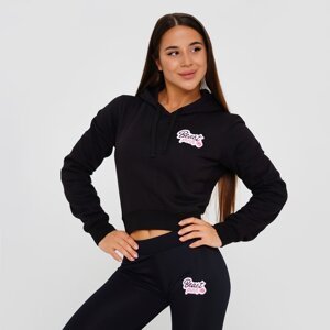 Ženska duksa Crop Black - BeastPink