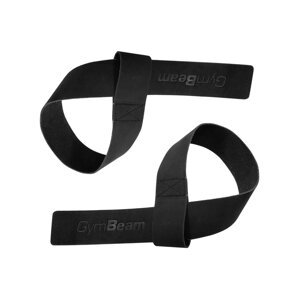GymBeam Leather Lifting Straps Black