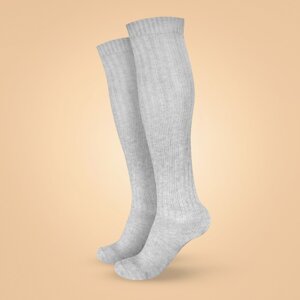 BeastPink Knee High Wool Socks Grey