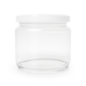 Glass jar with metalic lid