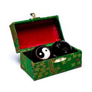 Phoenix Import Phoenix Health Balls zdravlje Kineske kuglice protiv stresa 2 kom Boja: Yin Yang Black (3,5cm)
