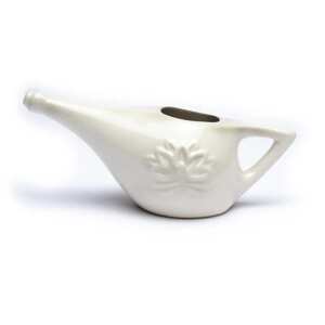 Phoenix Import Neti Pot keramička posuda za ispiranje nosa s himalajskom soli - nosni tuš 150 ml + 25 g