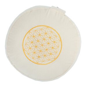 Bodhi Yoga Bodhi jastuk za meditaciju RONDO ECO Cvijet života punjenje spelte 32,5 cm Boja: bež