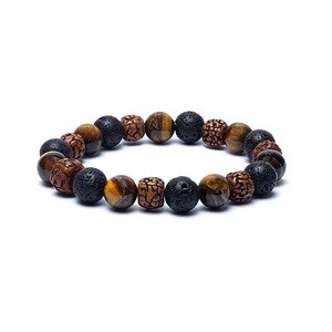 Ručna narukvica Flexity Rudraksha Vrsta: Tiger eye, Lava stone