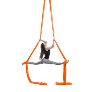 Aerialsilks Aerial Yoga JUST Perfect Set mreža i karabiner set za Fly fit i Aerial pogodan za djecu - 7 m Boja: narančasta