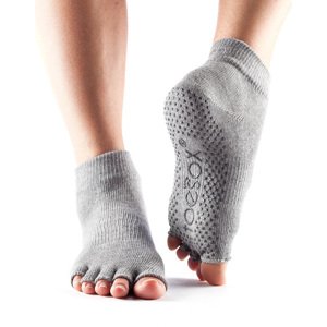 Toesox Halftoe Ankle Grip čarape protiv klizanja (Heather Grey) Veličina: S 36-38