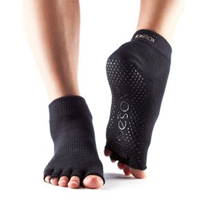 Toesox Halftoe Ankle Grip neklizajuće čarape (crne) Veličina: L 43-45