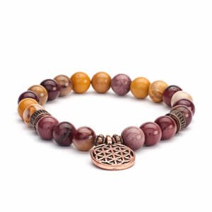 Bodhi Yoga Bodhi Mala Mookait narukvica od jaspisa s cvijetom života