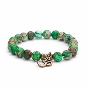 Bodhi Yoga Bodhi Mala narukvica green imperial turquoise s OM amuletom Veličina: M