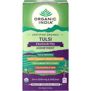 Organic India Tulsi Favorites Asortiman porcijski čaj 25 vrećica (25 x 1,8 g)
