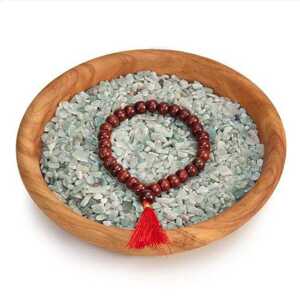 Bodhi Yoga Bodhi Mala narukvica od ružinog drveta s crvenom resom