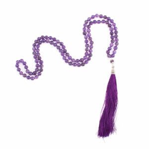 Bodhi Yoga Bodhi Mala ogrlica od ametista s ljubičastim resicama, 108 perli