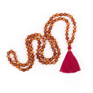 Bodhi Yoga Bodhi Mala ogrlica s mirisom sandalovine s resicama u boji 108 perli Boja: ružičasta