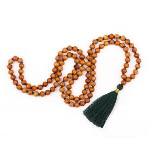 Bodhi Yoga Bodhi Mala ogrlica s mirisom sandalovine s resicama u boji 108 perli Boja: zelena