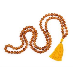 Bodhi Yoga Bodhi Mala ogrlica s mirisom sandalovine s resicama u boji 108 perli Boja: žuta