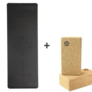 Bodhi Yoga Bodhi PHOENIX Yantra set protuklizna PU prostirka za jogu 185 x 66 cm x 4 mm i 2x pluteni blok