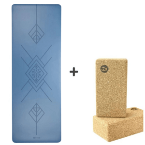 Bodhi Yoga Bodhi PHOENIX Tribalign set protuklizna PU prostirka za jogu 185 x 66 cm x 4 mm i 2x pluteni blok