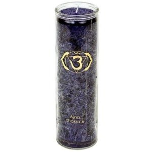 Phoenix Import Yogi Yogini čakra svijeća s mirisom 1 kom - 100 sati gorenja Boja: 6. čakra - indigo