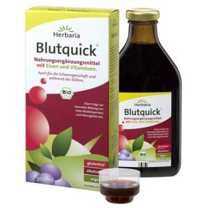 Herbaria Blutquick® (Bloodquick) Organski sok sa željezom i vitaminima, bez alkohola 250, 500 ml Kapacitet: 250 ml