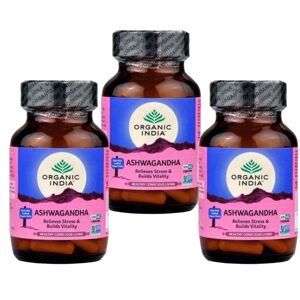 Organic India Ashwagandha kapsule energija, vitalnost, sex set od 3 x 60 kom.