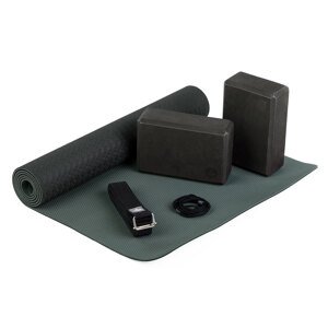 Bodhi Yoga Bodhi joga set za početnike crni - prostirka 183 cm x 60 cm x 5 mm, remen za vježbanje, 2 bloka