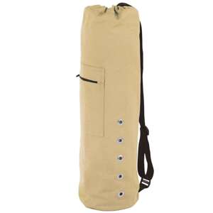 Bodhi Yoga Platnena torba za prostirku za jogu od čvrstog pamuka 16x64 cm Boja: bijela