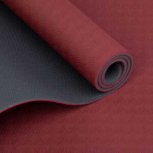 Bodhi Yoga Bodhi Lotus Pro TPE meka prostirka za jogu 183 x 60 cm x 6 mm Boja: tamno crvena, antracit