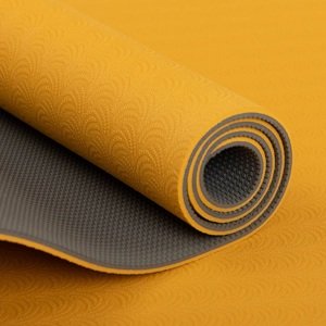 Bodhi Yoga Bodhi Lotus Pro TPE meka prostirka za jogu 183 x 60 cm x 6 mm Boja: Žuta/Srebrna
