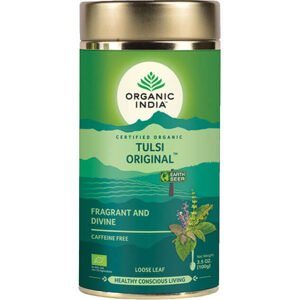 Organic India Tulsi original Bazalka sipani čaj  stres, vitalnost 100 g