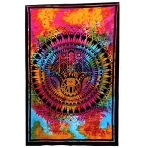 Ancient Wisdom Zidna plahta, deka u boji Hamsa ruka 130 x 200 cm