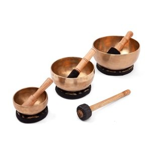 Bodhi Yoga Bodhi set od 3 indijske pjevajuće zdjele za zvučnu terapiju ručne izrade Vrsta: 11,15,19 cm