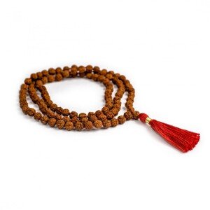 Lotuscrafts Lotuscratfs Rudraksha Mala 108 perli s crvenim resicama