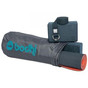 Bodhi Yoga set za početnike TPE plava / narančasta - prostirka 183 cm x 60 cm x 5 mm, remen za vježbanje, 2 bloka, torba