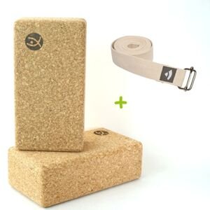 Flexity ergonomski pluteni set joga blokova od 2 komada s remenom Bodhi Asana - 22 x 11,5 x 7,5 cm