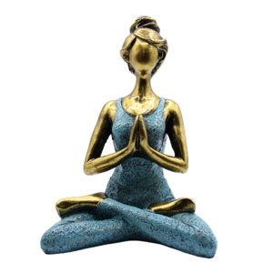 Ancient Wisdom AWG Yoga Lady figurica Namaste bronca - tirkizna 24 cm