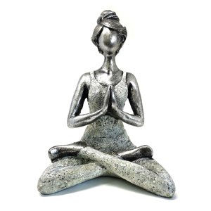 Ancient Wisdom AWG Yoga Lady figurica Namasté srebro - bijela 24 cm